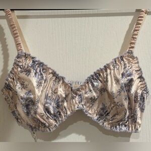 Urban Outfitters Satin Bra in Cream and Blue